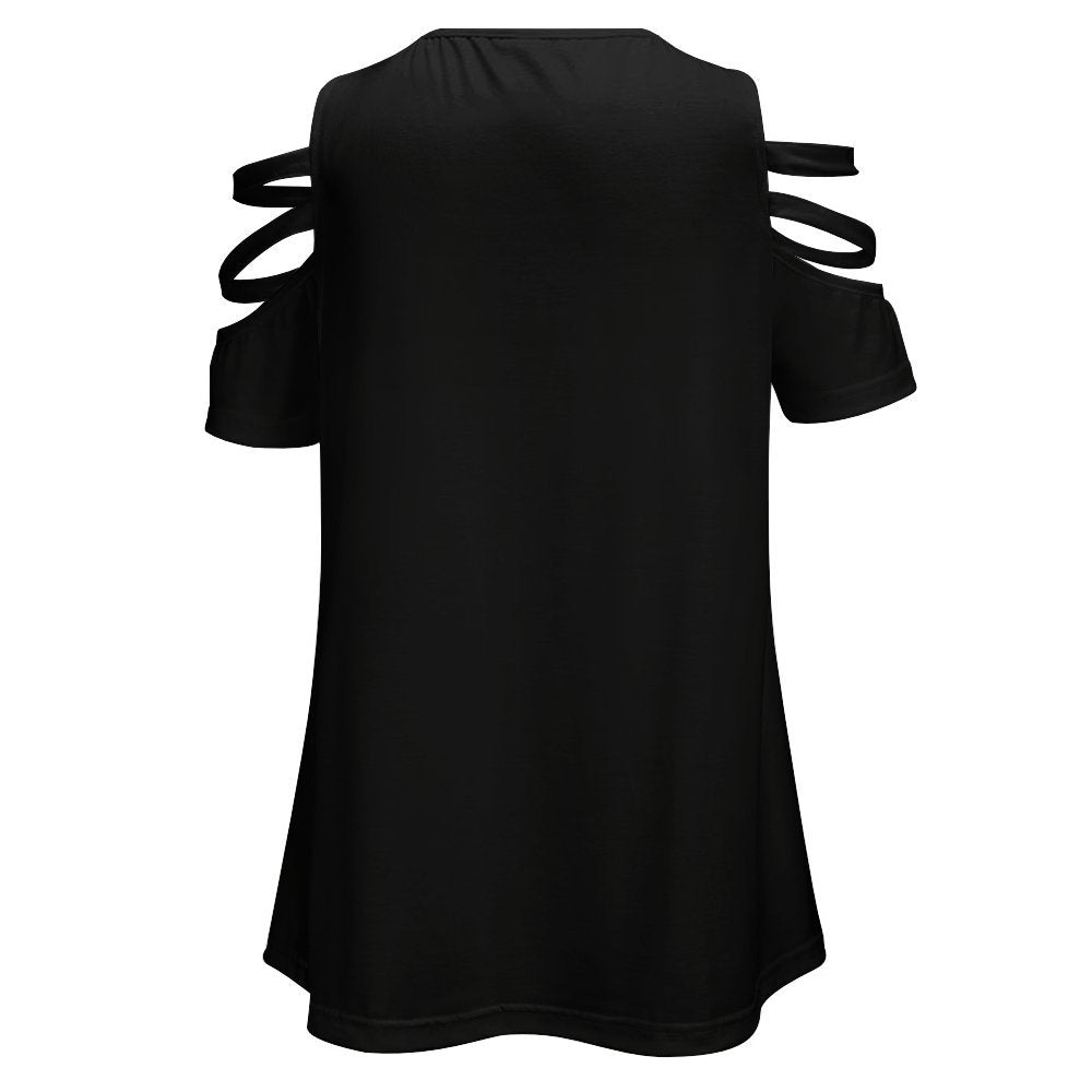 CMR Off Shoulder Zip V-Neck Top