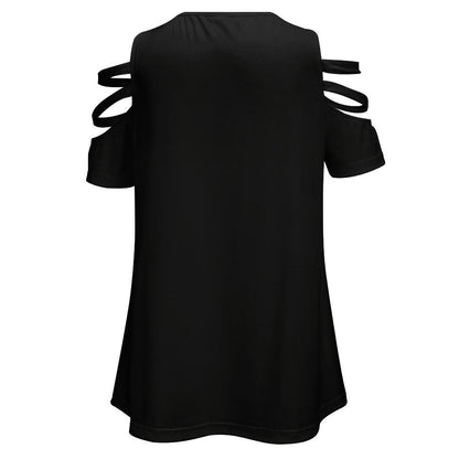 CMR Off Shoulder Zip V-Neck Top