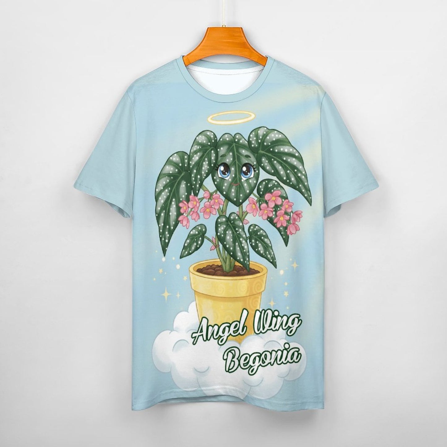 Plant Love Ice Silk Tee - Angel Wing Begonia