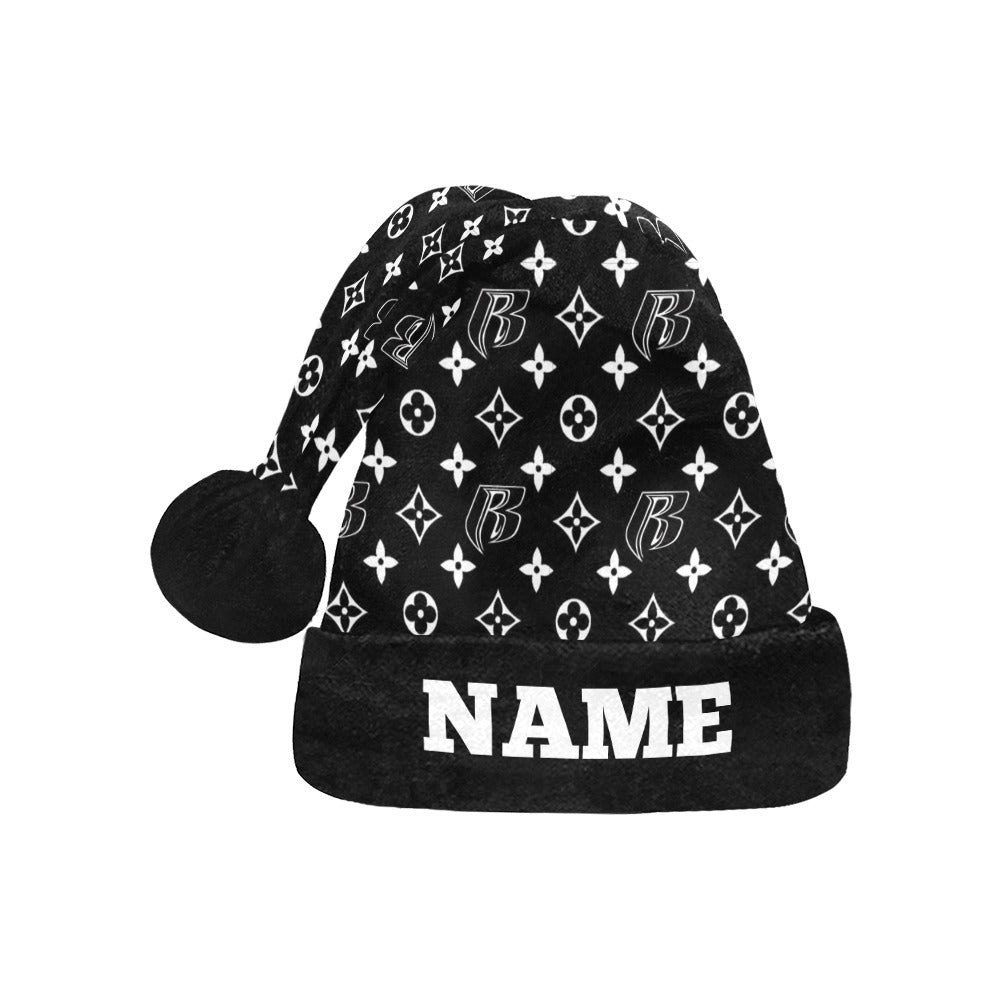 RR Christmas Flannel Santa Hat RR Louis Blk