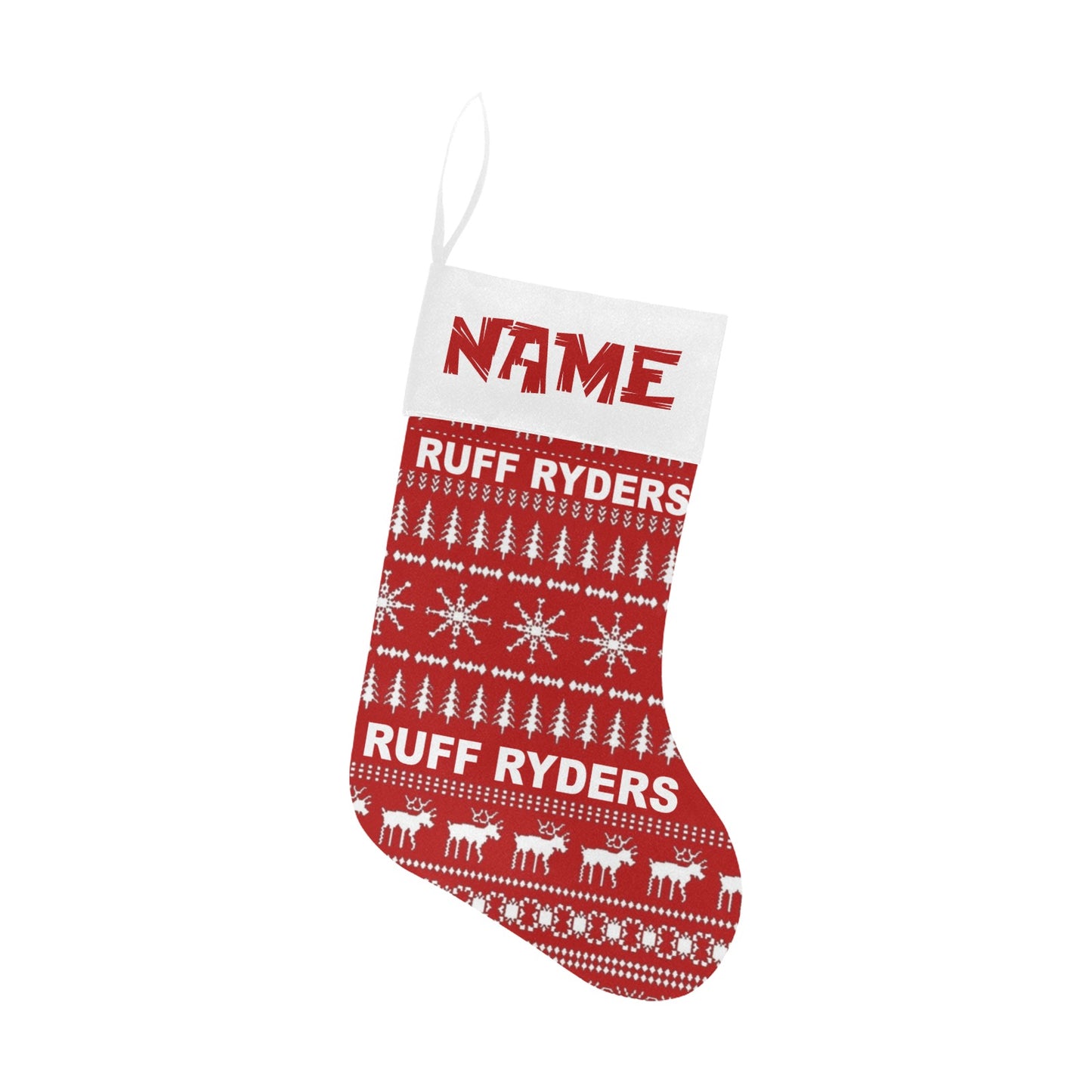 RR Christmas Stocking - Red Wht