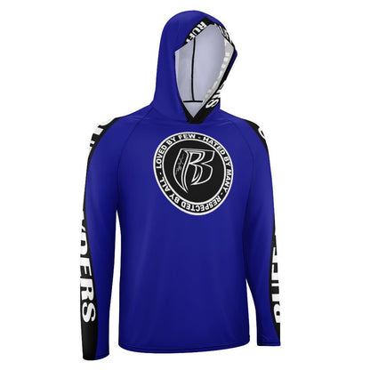 RR Long Sleeve Sun Protection Hoodie Royal - Add your name.