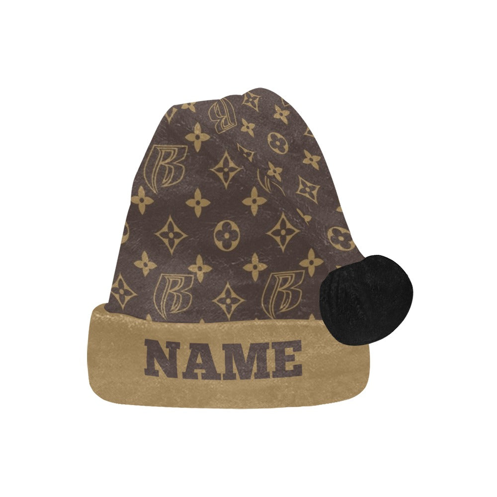 RR Christmas Flannel Santa Hat RR Louis Brwn