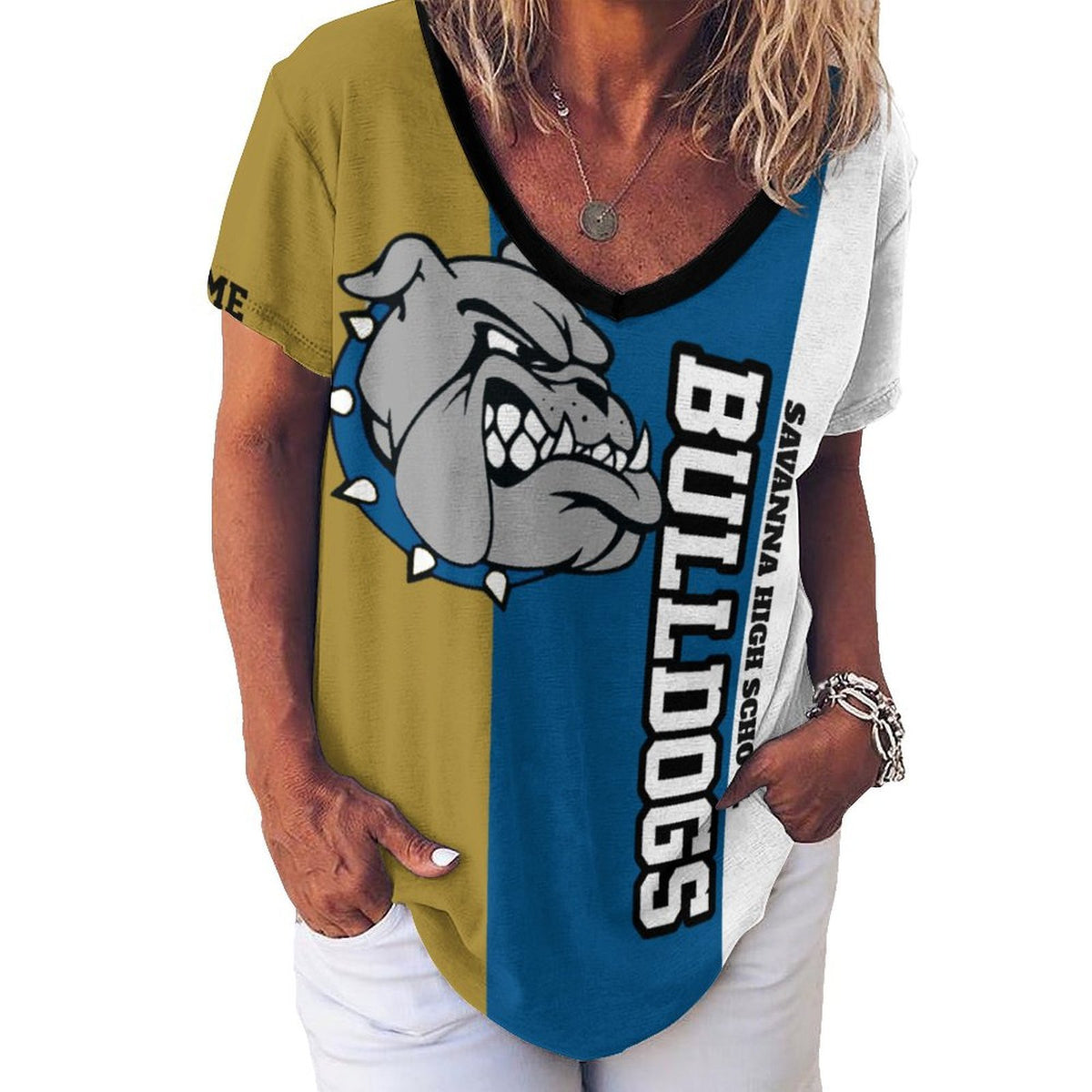 Savanna Bulldogs V Cut Women's Tee