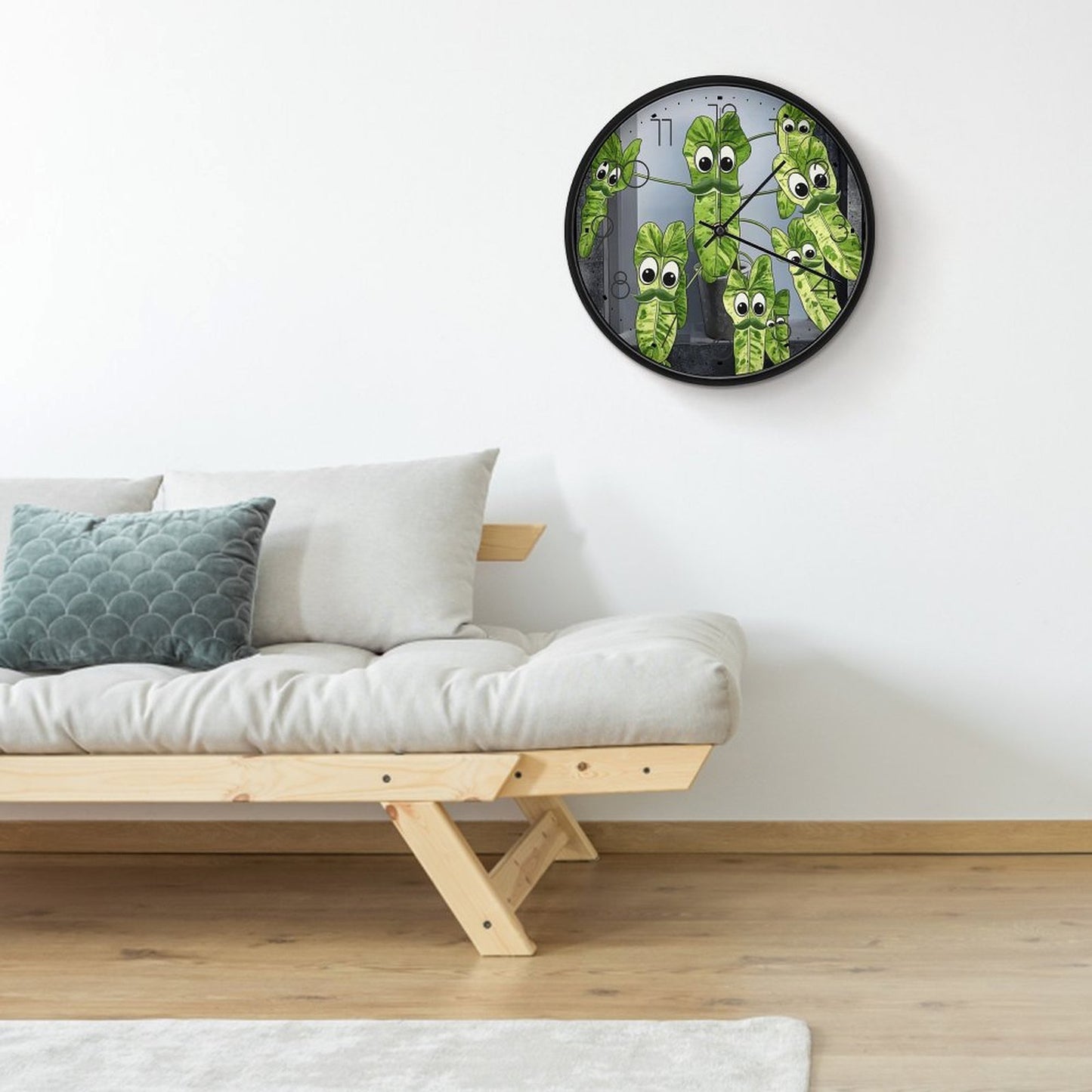 Plant Love 10x10 Wall Clock - Philodendron Parasio Verde