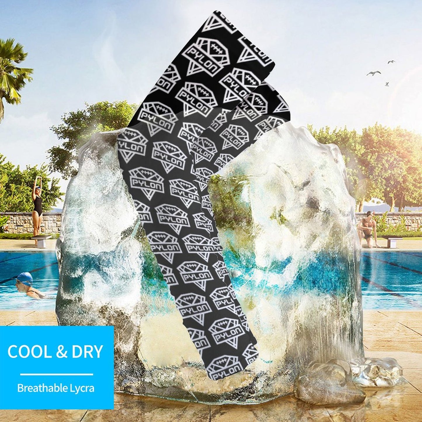 Pylon Cooling Compression Arm Sleeves Blk Pylon Print