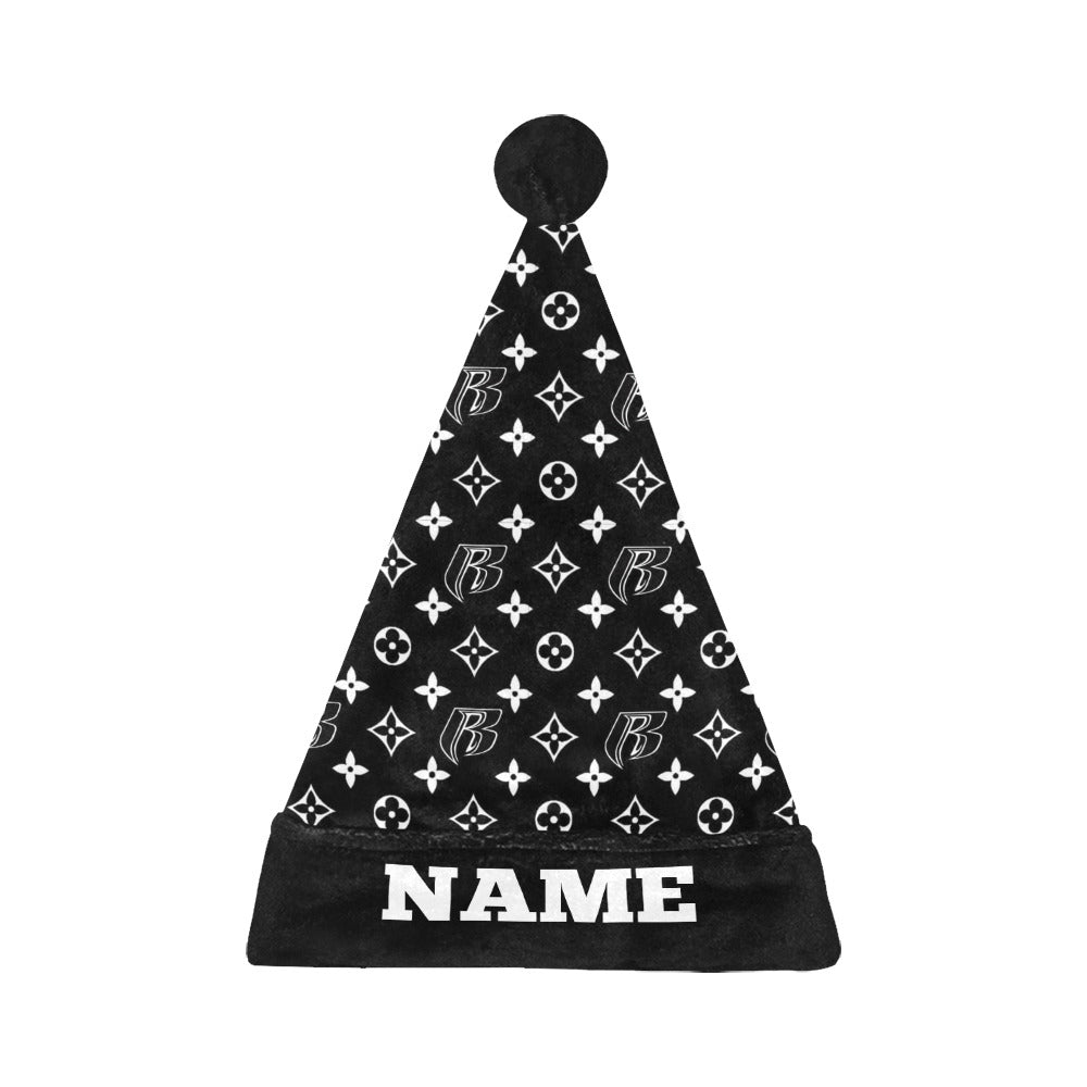 RR Christmas Flannel Santa Hat RR Louis Blk
