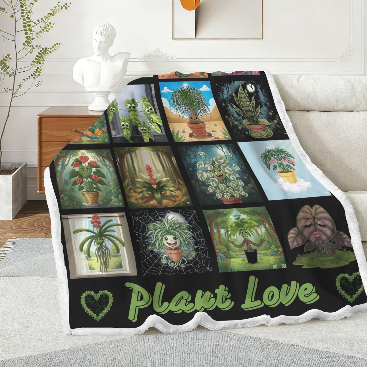Plant Love 51x59 Double-Layer Fleece Blanket 51"x59"