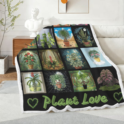 Plant Love 51x59 Double-Layer Fleece Blanket 51"x59"