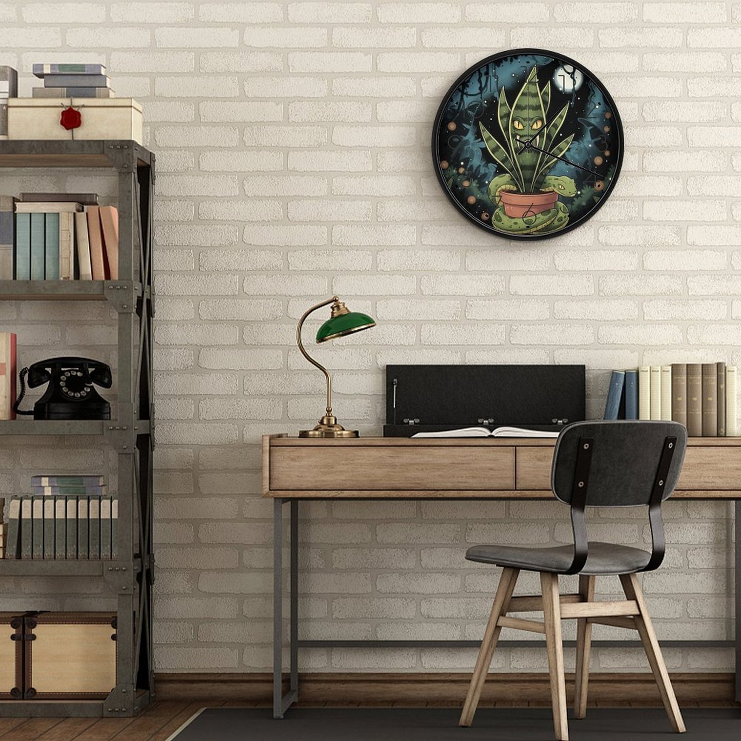 Plant Love 10x10 Wall Clock - Snake Plant