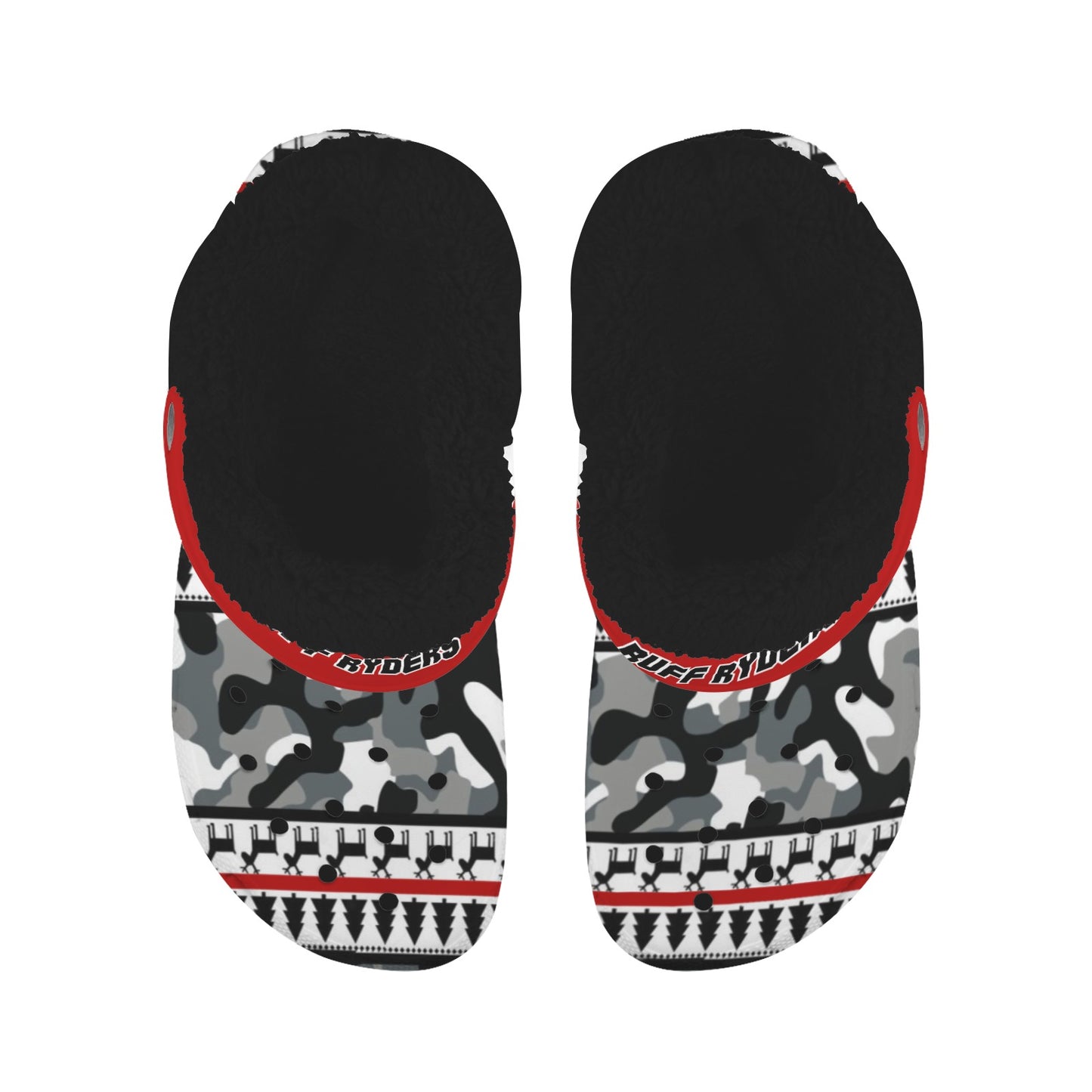RR Christmas Fleece Lined Foam Clogs - Camo/Rd