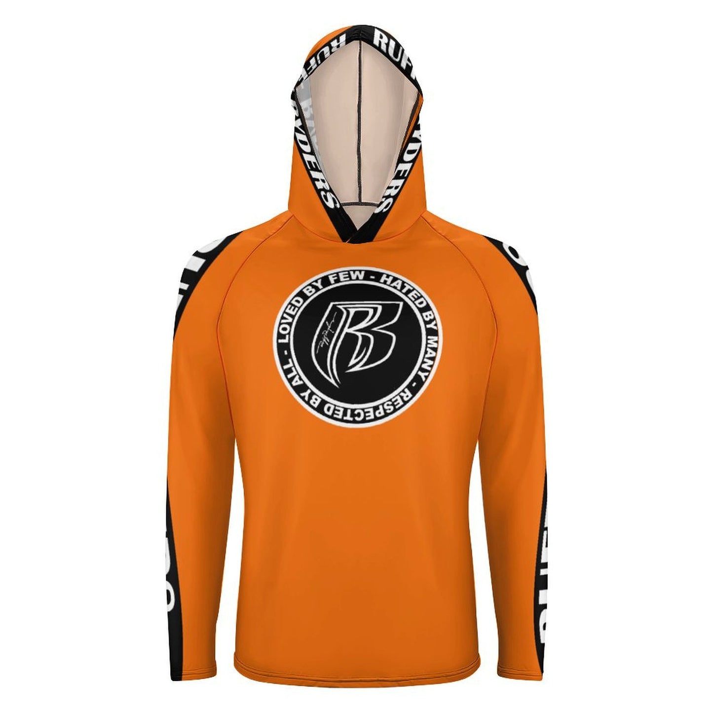 RR Long Sleeve Sun Protection Hoodie Orange - Add your name.
