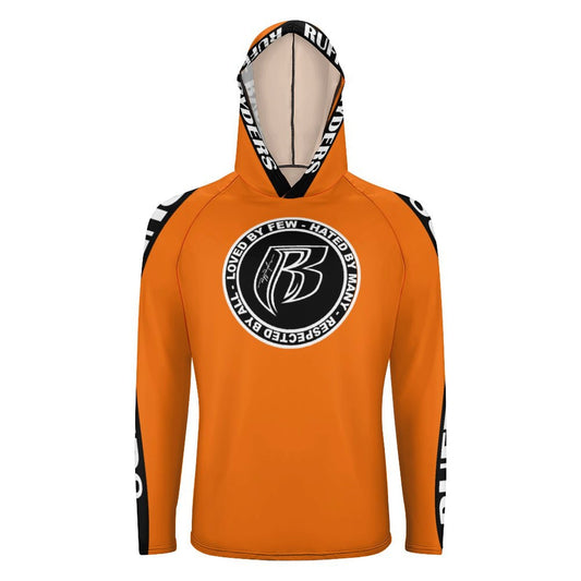 RR Long Sleeve Sun Protection Hoodie Orange - Add your name.