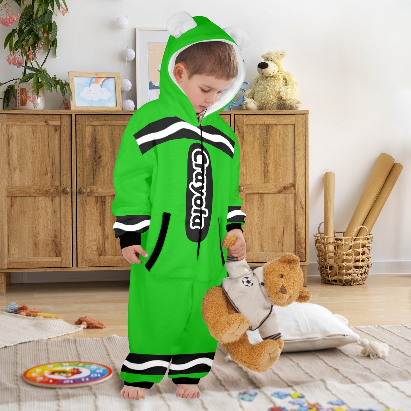 Kids Crayon Onesie Green