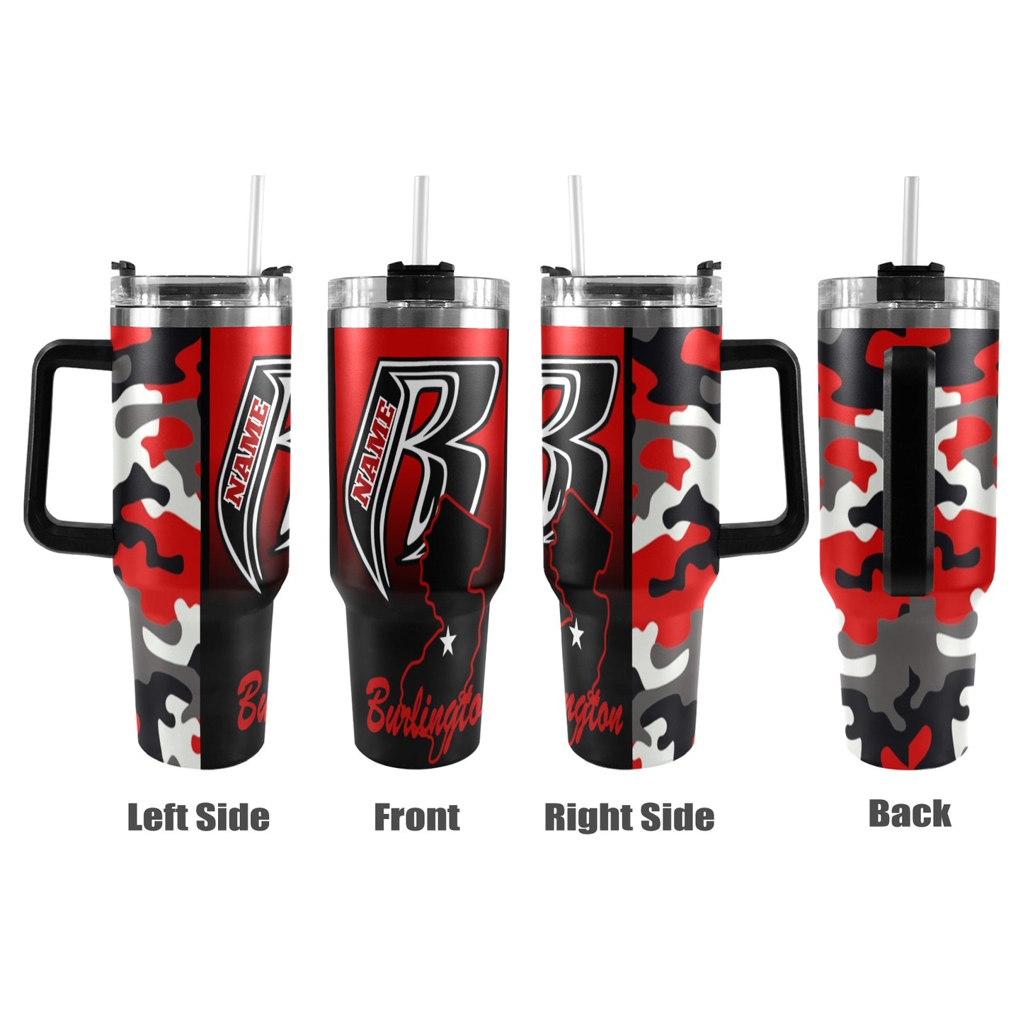 Big Bad Burlington 40oz Stainless Steel Tumbler Red Camo