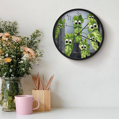 Plant Love 10x10 Wall Clock - Philodendron Parasio Verde