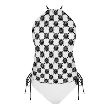 RR Two Piece Halter Swimsuit RR Coin Wht