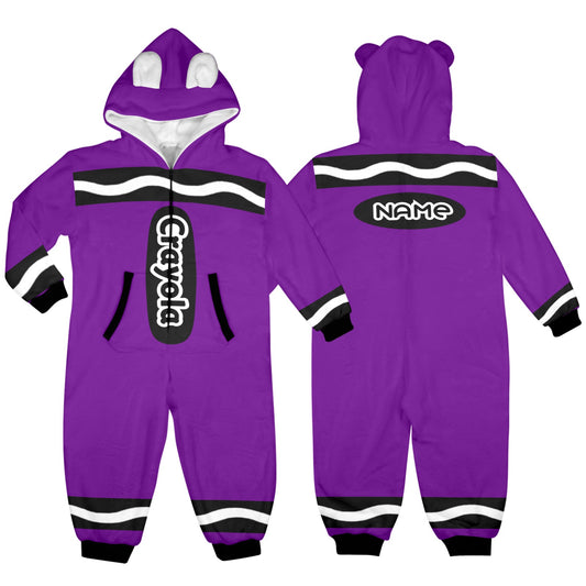 Kids Crayon Onesie Purple