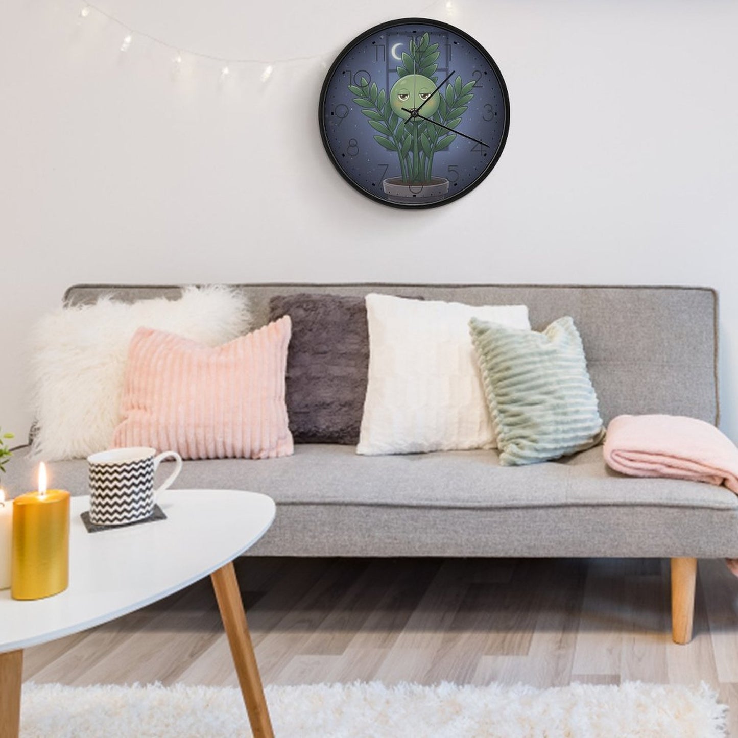 Plant Love 10x10 Wall Clock - ZZ Plant