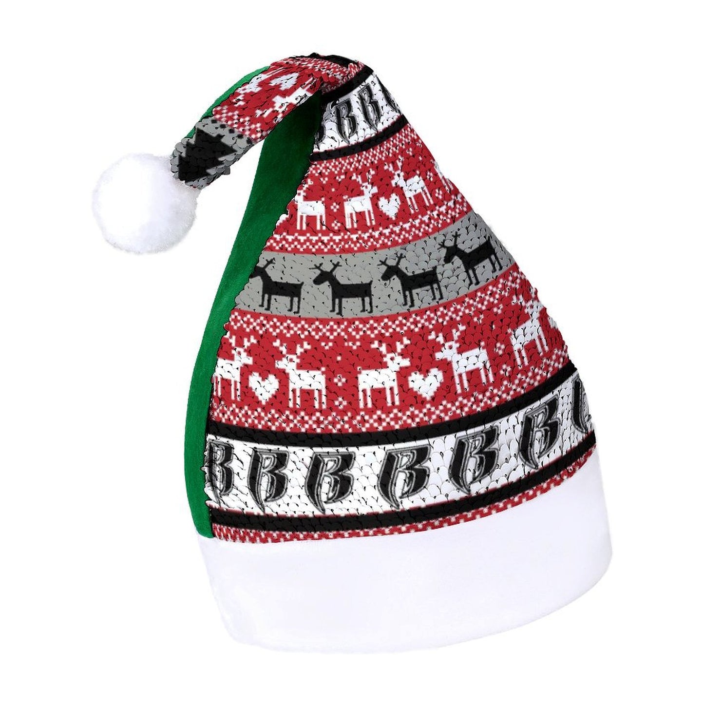 RR Christmas Color Changing Sequin Hat - Blk/Red/Gry