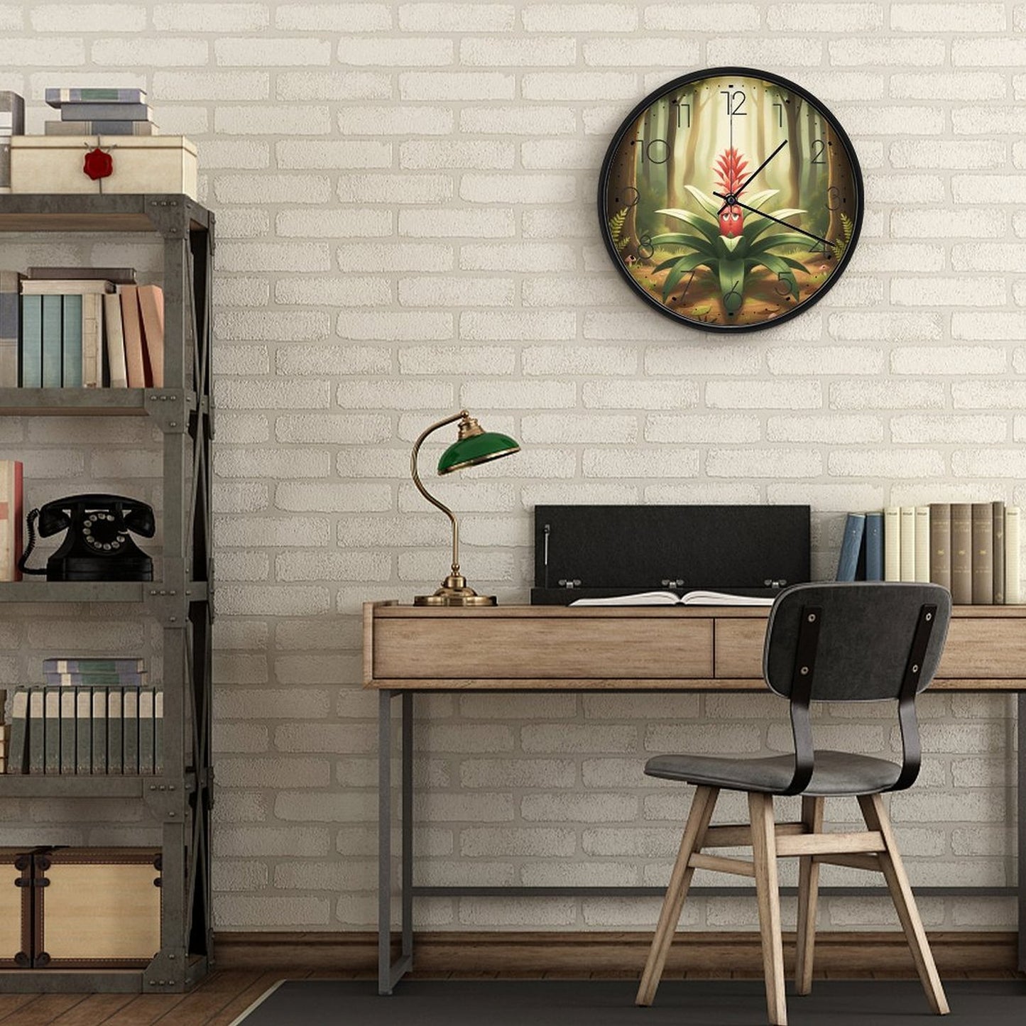 Plant Love 10x10 Wall Clock - Bromeliad