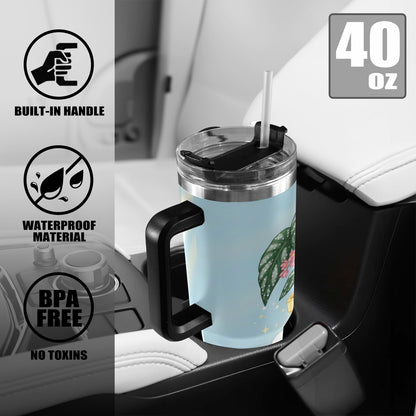 Plant Love Angel Wing Begonia 40oz Stainless Steel Tumbler