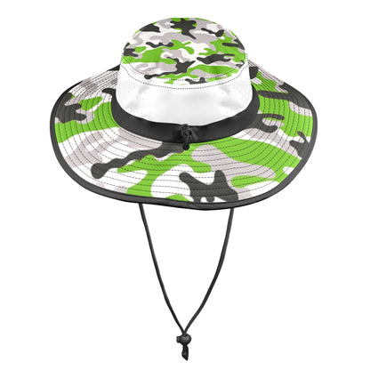 RR Wide Brim Sun Hat Green Camo