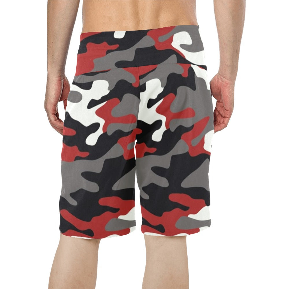 Fort Worth Casual Board Shorts Red Camo