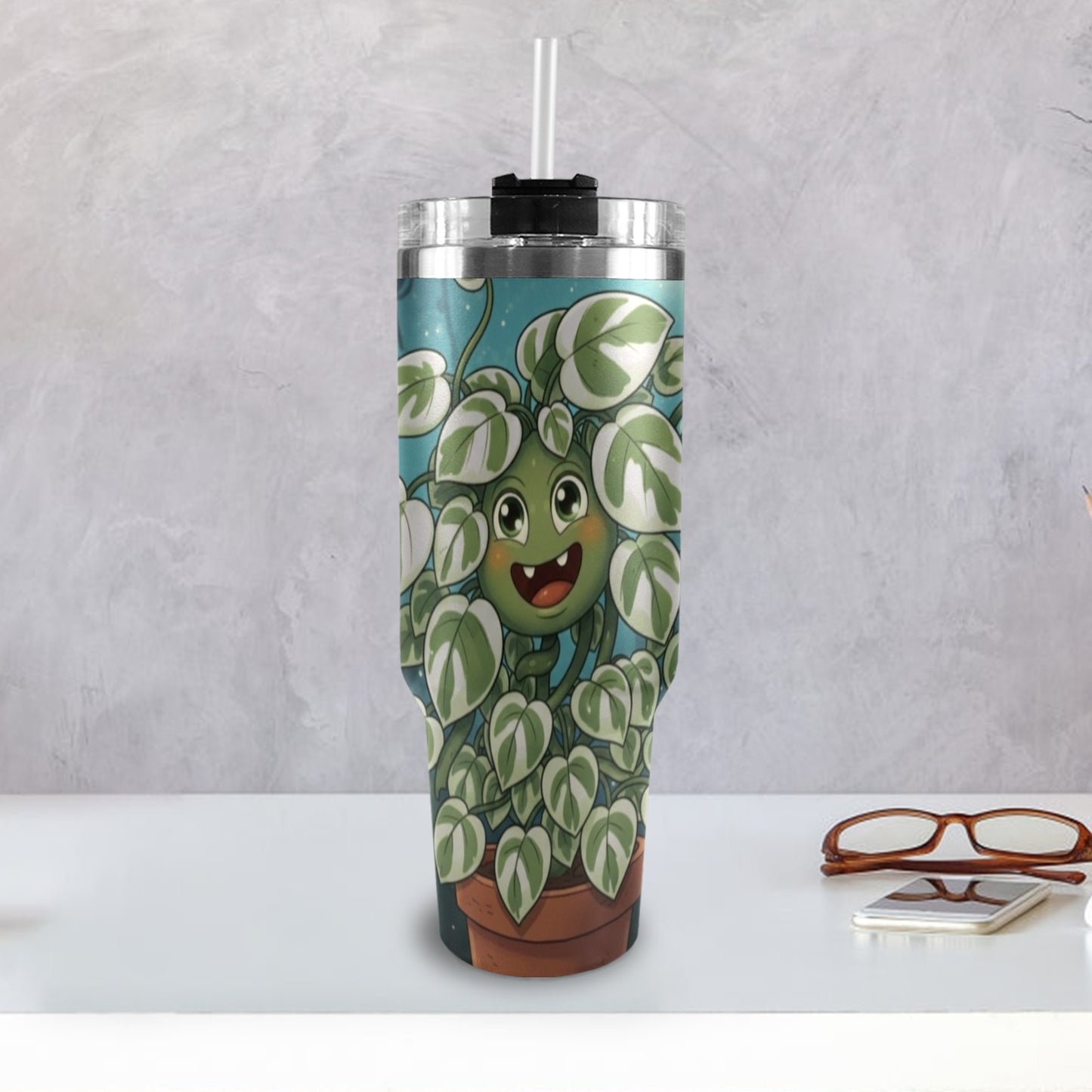 Plant Love NJOY Pothos 40oz Stainless Steel Tumbler