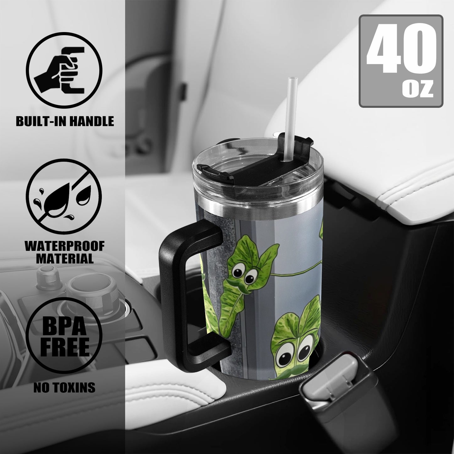 Plant Love Philodendron Palacio Verde 40oz Stainless Steel Tumbler