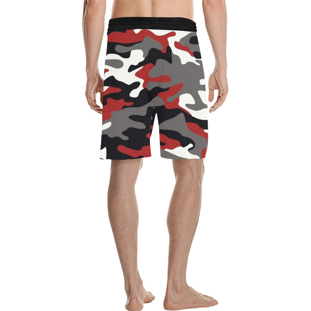 Fort Worth Mens Casual Shorts Red Camo