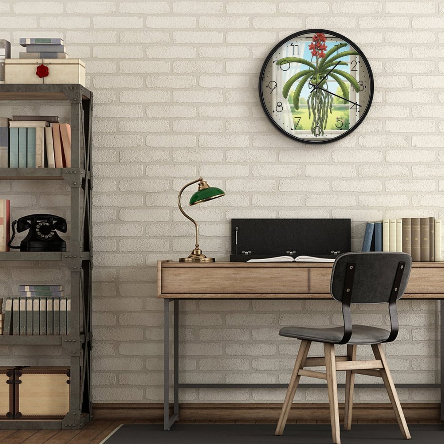 Plant Love 10x10 Wall Clock - Vanda Orchid