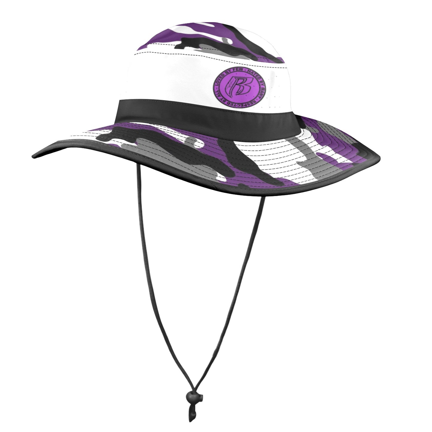 RR Wide Brim Sun Hat Purple Camo