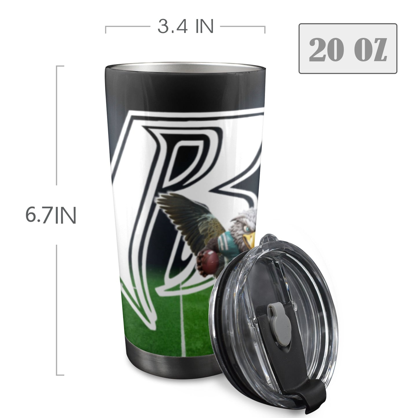 RR Eagles 20 Oz Mobile Tumbler with Lid 2024