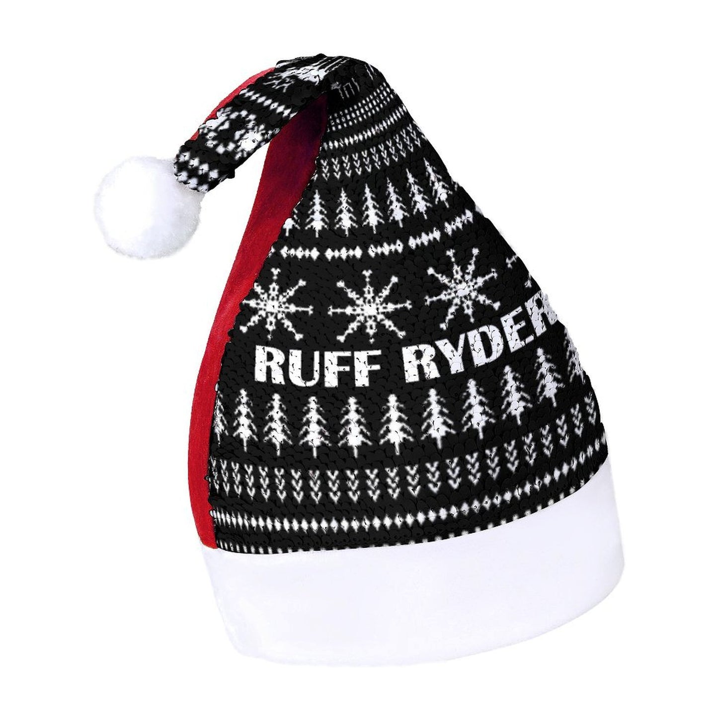RR Christmas Color Changing Sequin Hat - Blk/Wht Snowflake