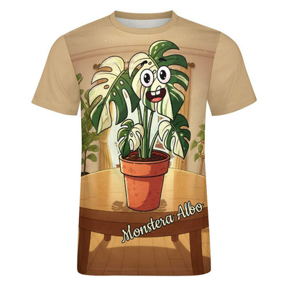 Plant Love Ice Silk Tee - Monstera Albo