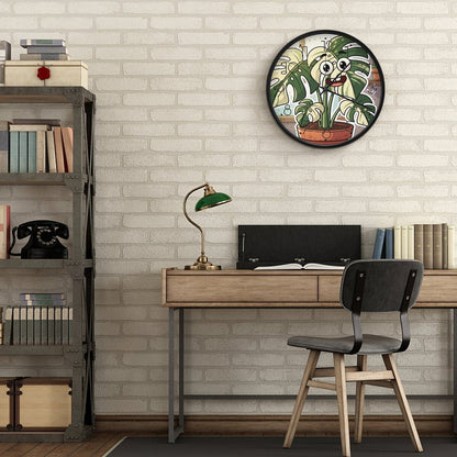 Plant Love 10x10 Wall Clock - Monsera Albo