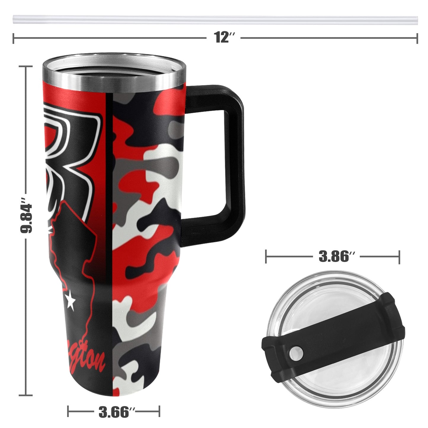 Big Bad Burlington 40oz Stainless Steel Tumbler Red Camo