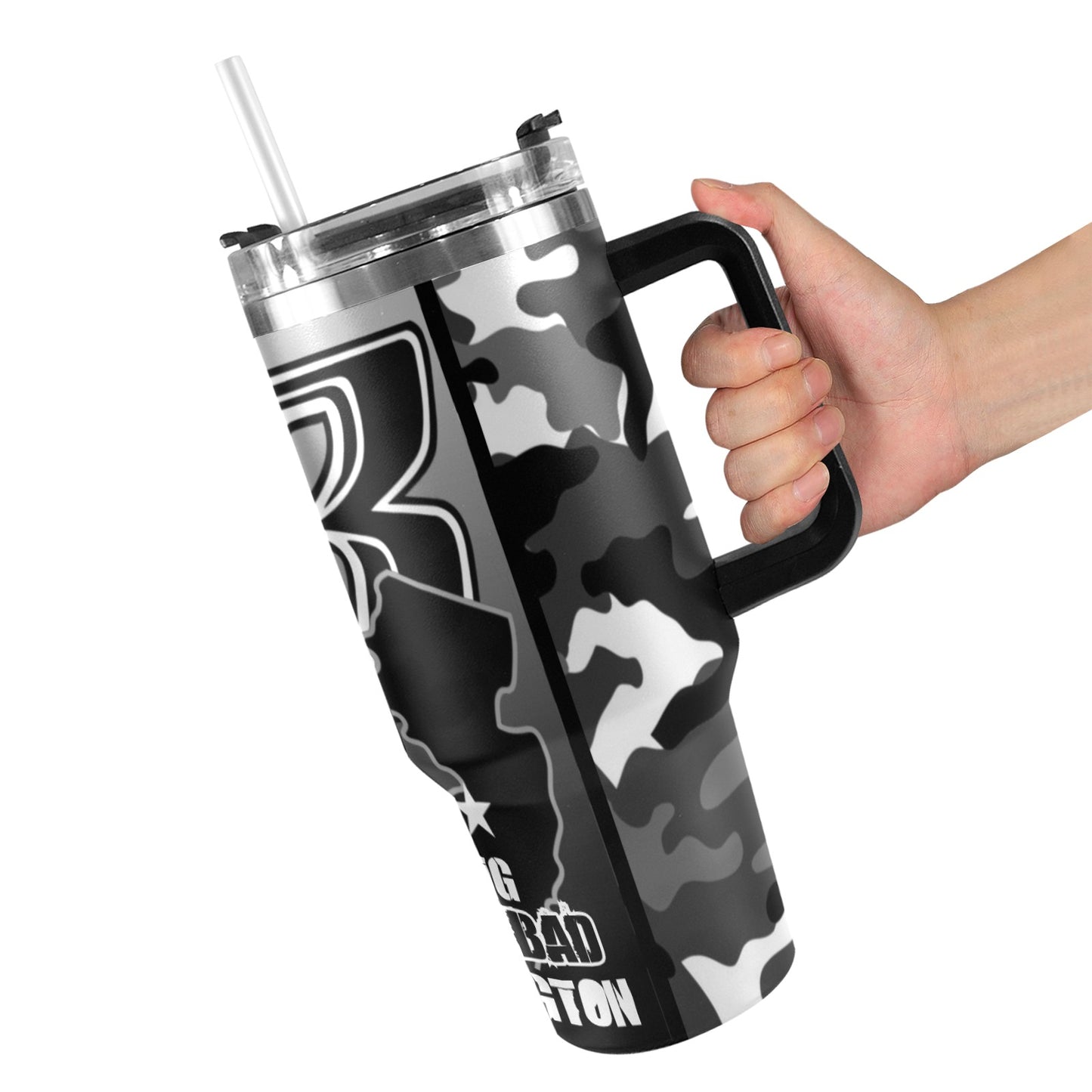 Big Bad Burlington 40oz Stainless Steel Tumbler Gry Camo