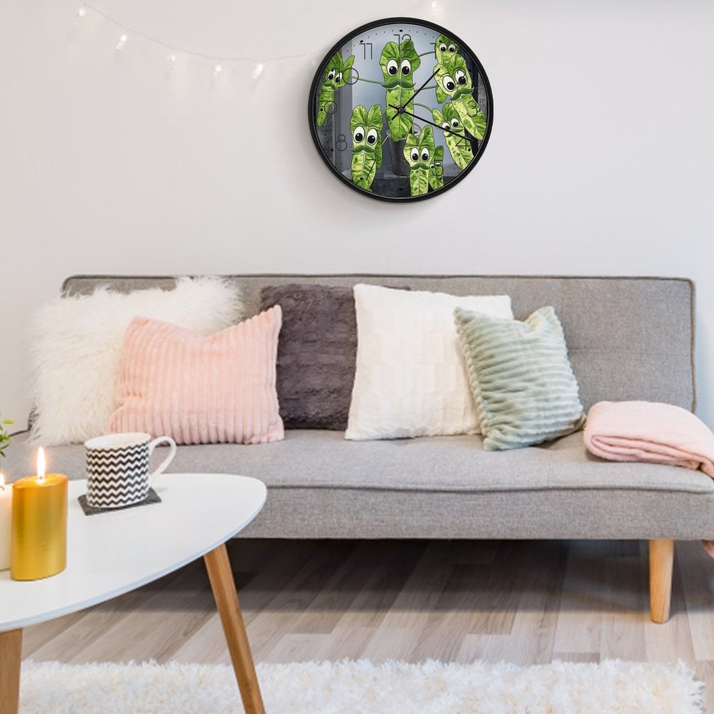 Plant Love 10x10 Wall Clock - Philodendron Parasio Verde