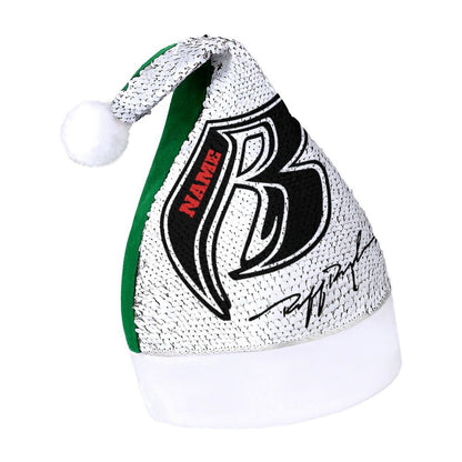 RR Christmas Color Changing Sequin Hat - Wht/Blk RR