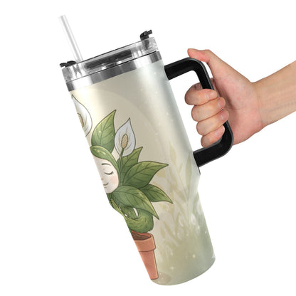 Plant Love Peace Lily 40oz Stainless Steel Tumbler