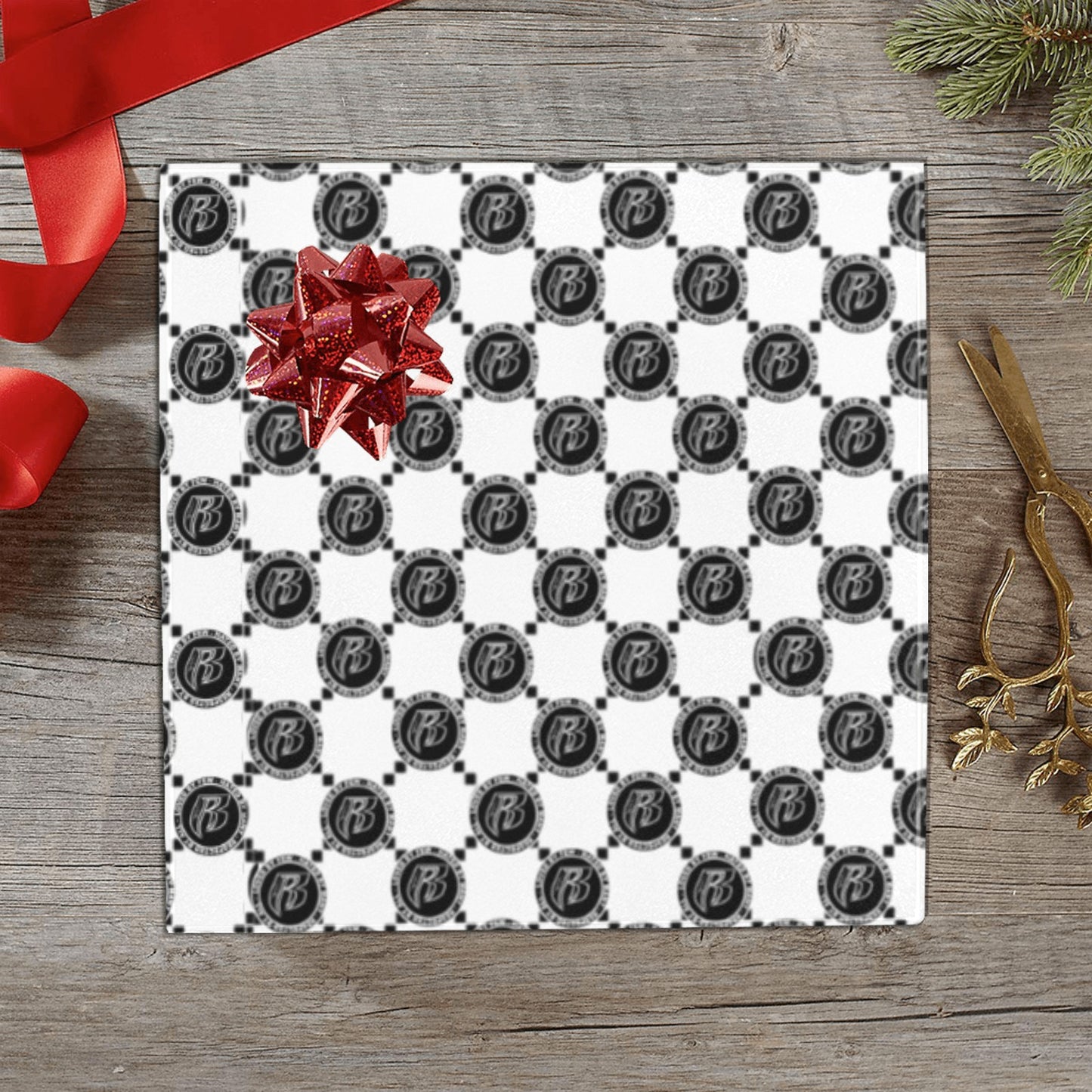 RR Christmas Wrapping Paper 58" x 23" 2 Rolls Blk/Wht