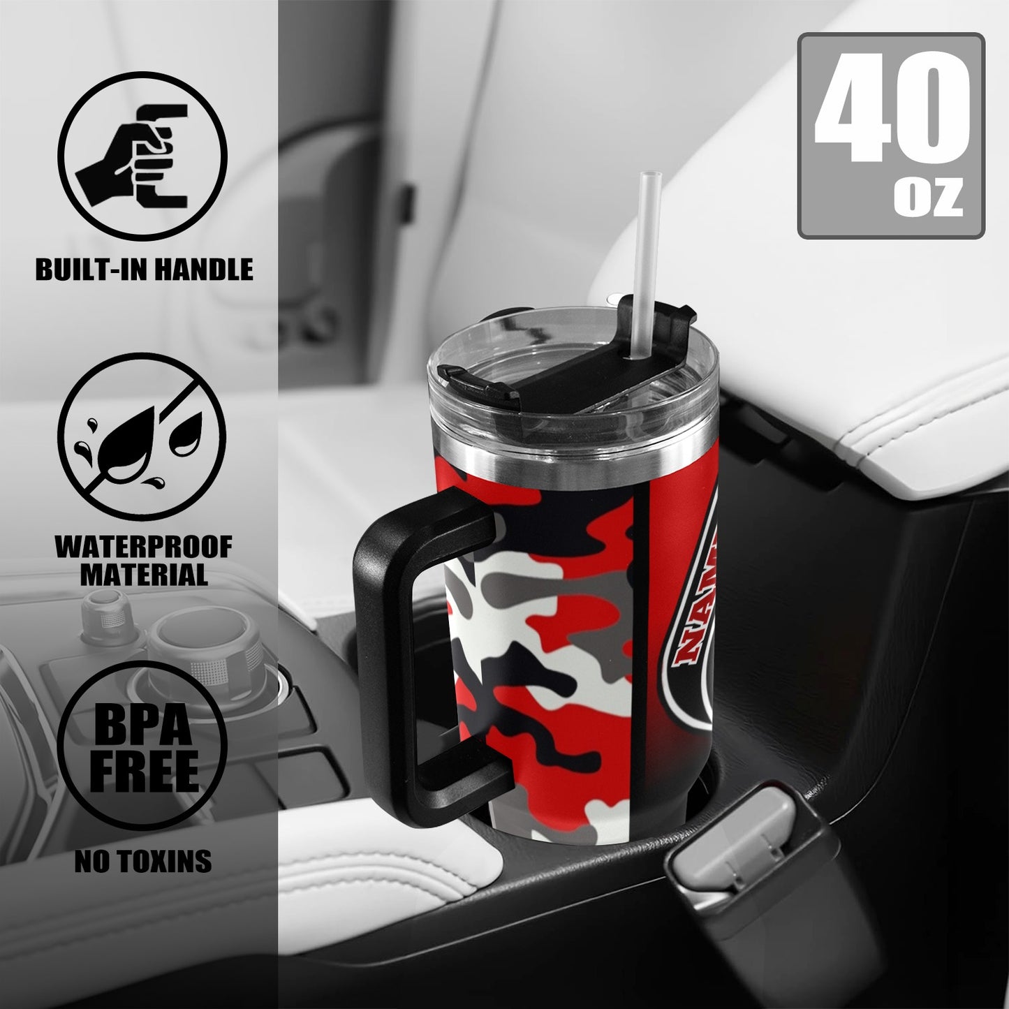 Big Bad Burlington 40oz Stainless Steel Tumbler Red Camo