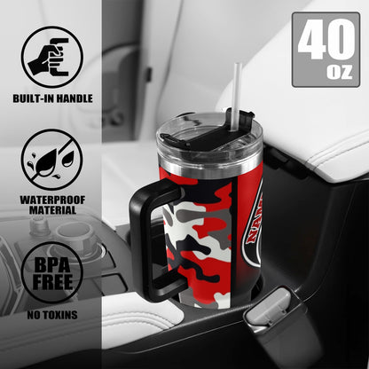 Big Bad Burlington 40oz Stainless Steel Tumbler Red Camo