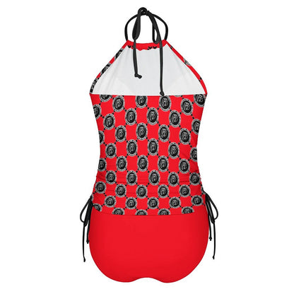 RR Two Piece Halter Swimsuit RR Coin Red