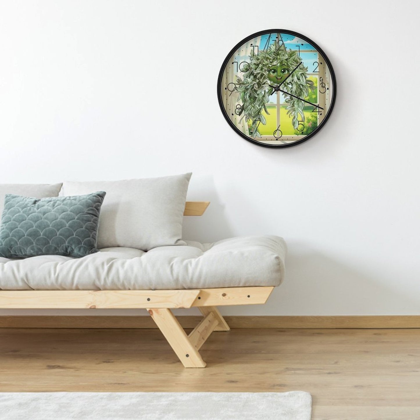 Plant Love 10x10 Wall Clock - Pistachio White Tradescantia