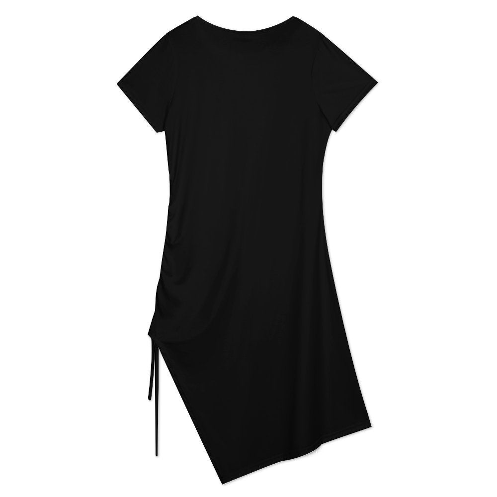 CMR Drawstring Slit Hem Dress