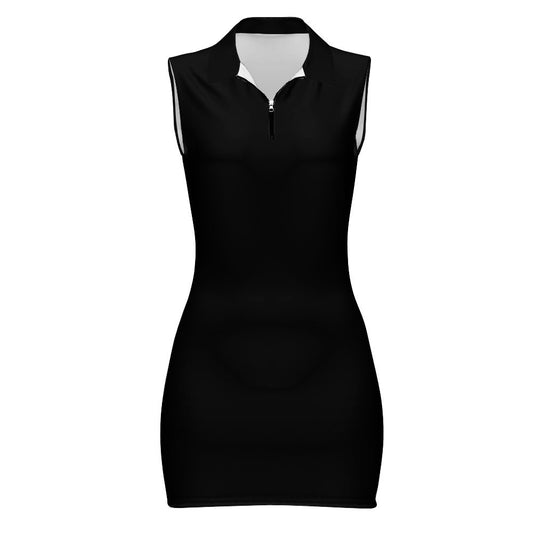 CMR Sleeveless Polo Zip Up Dress