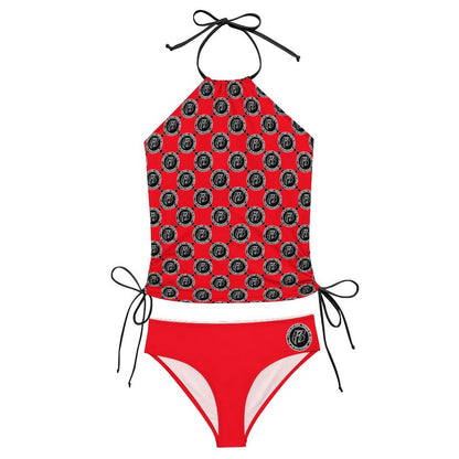 RR Two Piece Halter Swimsuit RR Coin Red